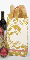 Holiday Packaging- Damask Bottle Bag - Click Image to Close