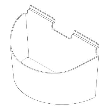 Slatwall Plastic Bin- Arc Bowl