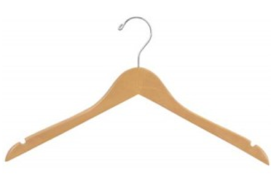 Wood Hanger- Top 17" Flat Hanger