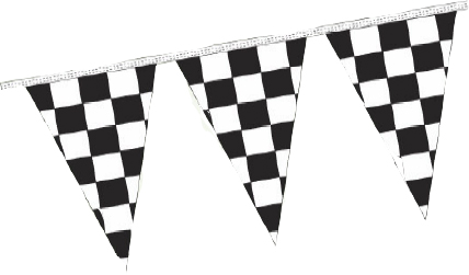 Checkered Starter Pennants- Black & White - Click Image to Close