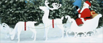 Seasonal Set- Santa's Sleigh & Set of 2 Reindeer - Click Image to Close